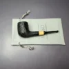 MBSD Briars by Piero Vitale Black Rusticated Billiard w/ Boxwood Briar Pipe, New - Image 10