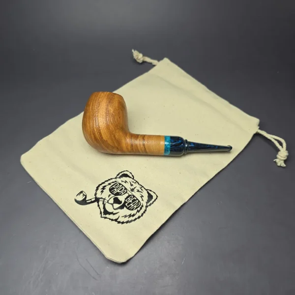 Papa Bear's Pipes by Tim Beaumont Sandblasted Olivewood Billiard Handmade Pipe, New - Image 11