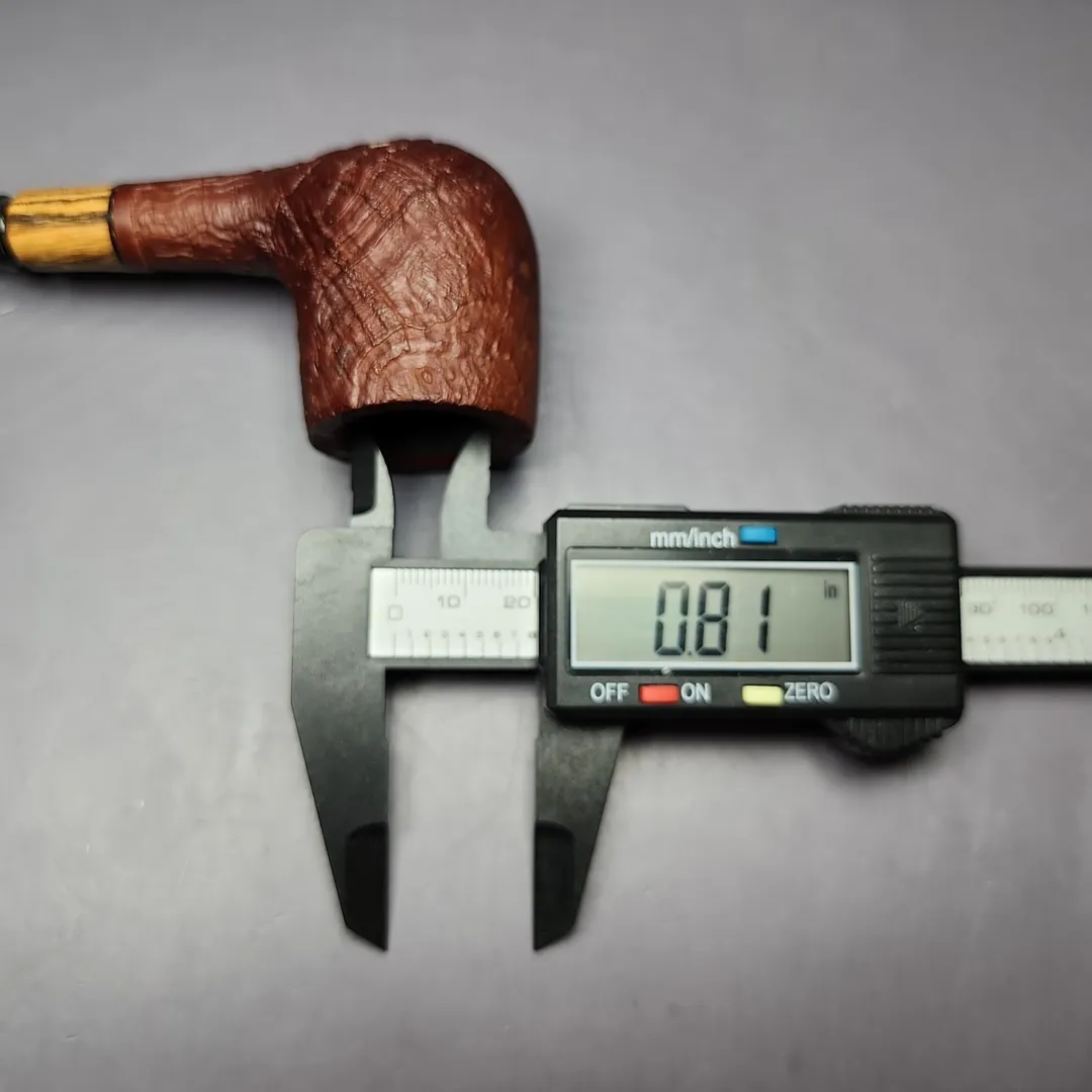 MBSD Briars by Piero Vitale Vintage Sandblasted Billiard w/ Zebrawood Briar Pipe, New - Image 11