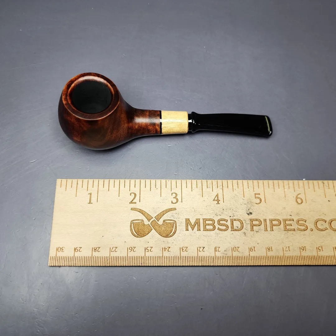 MBSD Briars by Piero Vitale Sienna Contrast Smooth Author w/ Boxwood Briar Pipe, New - Image 11
