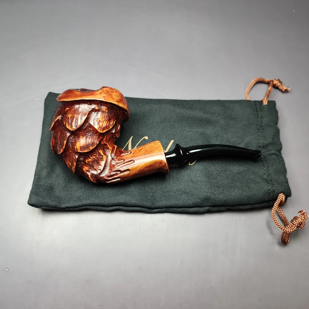 Nording Point Clear Partially Rusticated Freehand Estate Briar Pipe, Unsmoked - Image 11