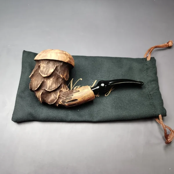 Nording Spruce Matte Partially Rusticated Freehand Estate Briar Pipe, Unsmoked - Image 11