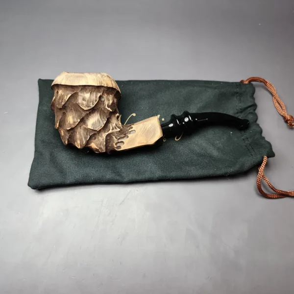 Nording Spruce Matte Partially Rusticated Freehand Estate Briar Pipe, Unsmoked - Image 11