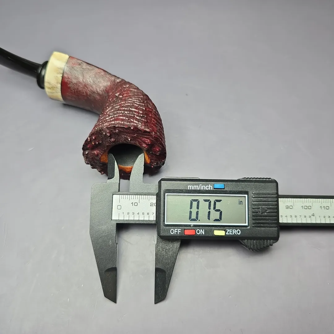 Dirk Heinemann Sandblasted Dublin w/ Fossilized Whale Estate Briar Pipe, Unsmoked - Image 11