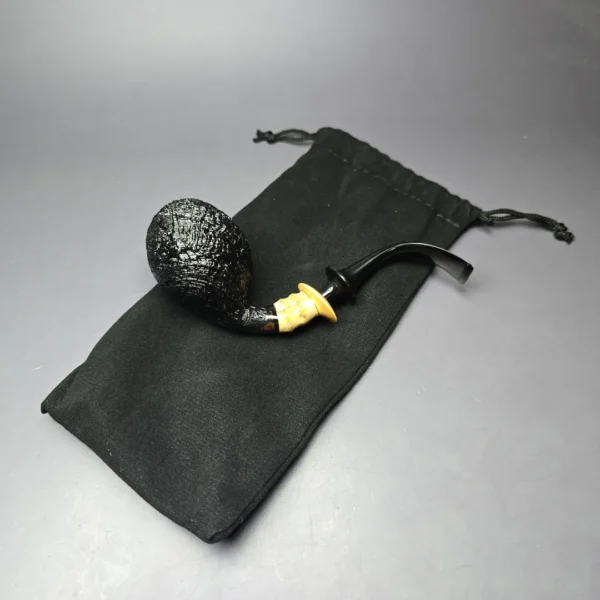 HS Studio Sandblasted Tomato w/ Bamboo & Boxwood Estate Briar Pipe, Unsmoked - Image 11