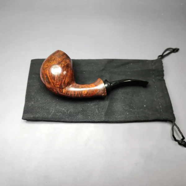 HS Studio Smooth Bent Egg w/ Reverse Calabash Estate Briar Pipe, Unsmoked - Image 11