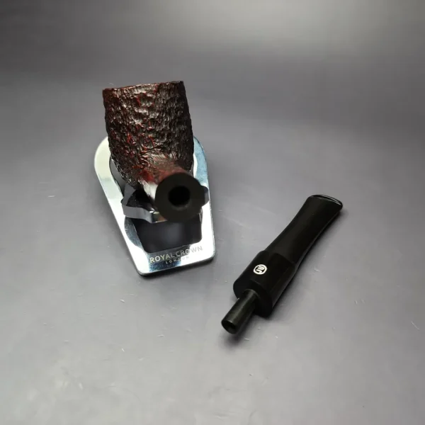 James Upshall Bark Group 5 Rusticated Billiard Estate Briar Pipe, Unsmoked - Image 11