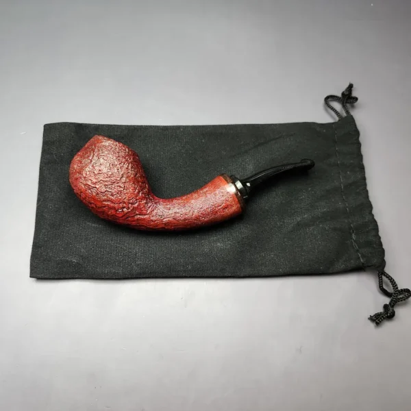 HS Studio Sandblasted Brandy w/ Reverse Calabash Estate Briar Pipe, Unsmoked - Image 11