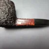 James Upshall Bark Partially Rusticated Panel Shank Billiard Estate Briar Pipe, Unsmoked - Image 11