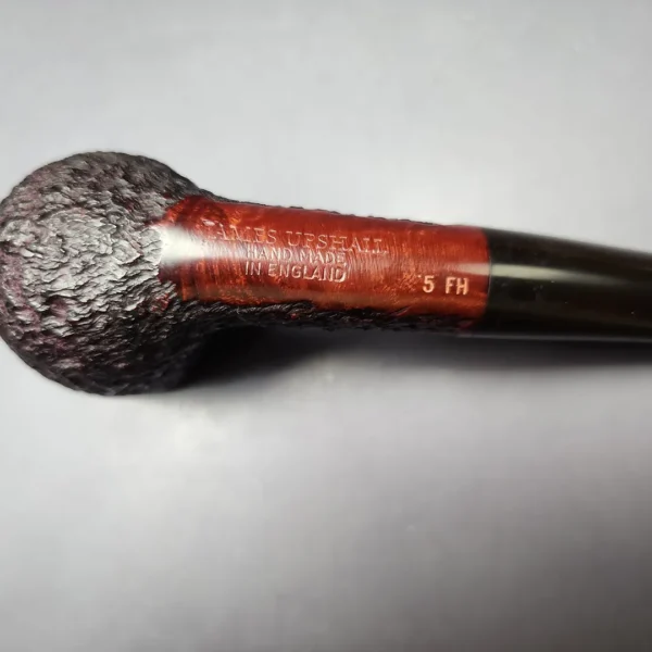James Upshall Bark Group 5 Partially Rusticated Billiard Estate Briar Pipe, Unsmoked - Image 11