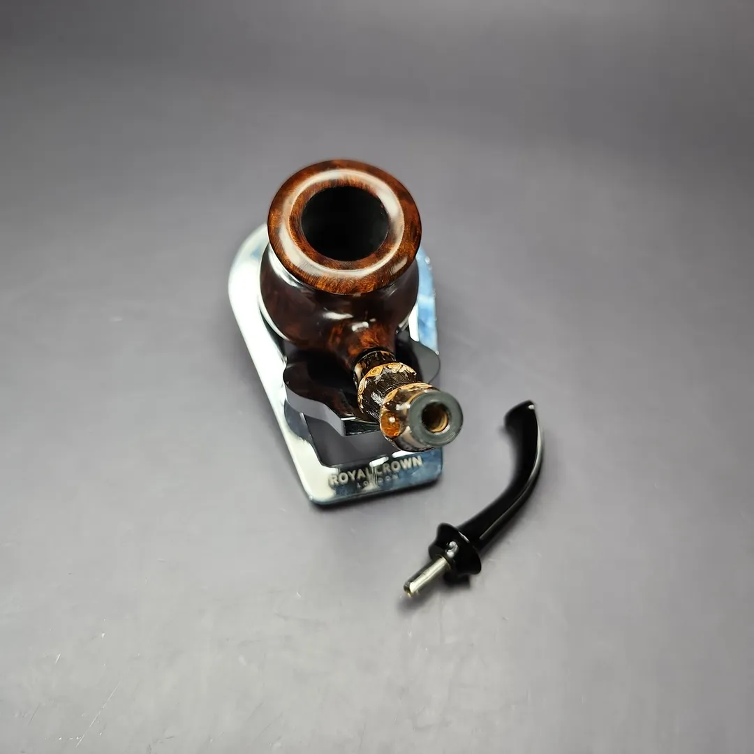 HS Studio Smooth “Bo Nordh Pot” w/ Bamboo Estate Briar Pipe, Unsmoked - Image 11