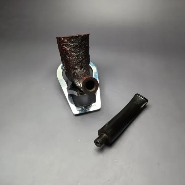 James Upshall Bark Group 6 Partially Rusticated Stack Estate Briar Pipe, Unsmoked - Image 11