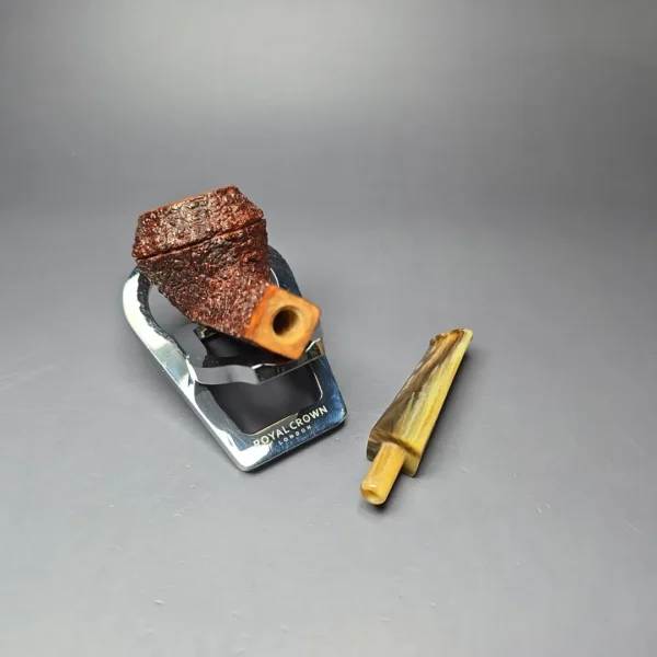 Walt Cannoy 10th Anniversary Cardinal House Munn Rusticated Bulldog Handmade Briar Pipe, New - Image 11