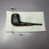 MBSD Briars by Piero Vitale Black Sandblasted Billiard w/ Zebrawood Briar Pipe, New - Image 11