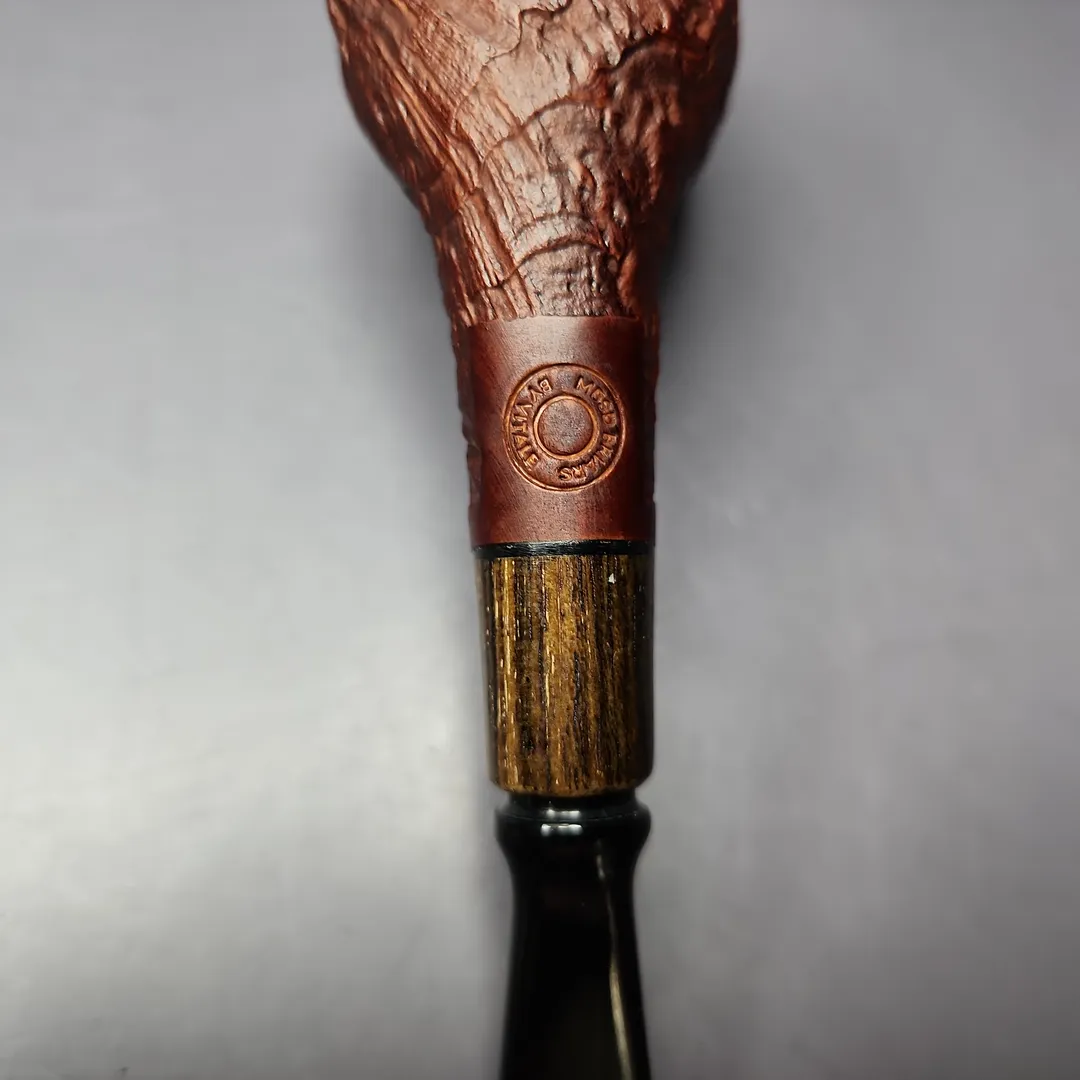 MBSD Briars by Piero Vitale Vintage Sandblasted Billiard w/ Zebrawood Briar Pipe, New - Image 11