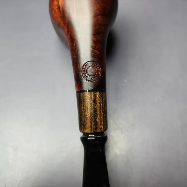 MBSD Briars by Piero Vitale Sienna Contrast Smooth Billiard w/ Zebrawood Briar Pipe, New - Image 11
