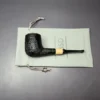 MBSD Briars by Piero Vitale Black Rusticated Billiard w/ Olivewood Briar Pipe, New - Image 11