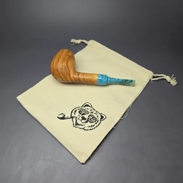 Papa Bear’s Pipes by Tim Beaumont Sandblasted Olivewood Brandy Handmade Pipe, New - Image 11