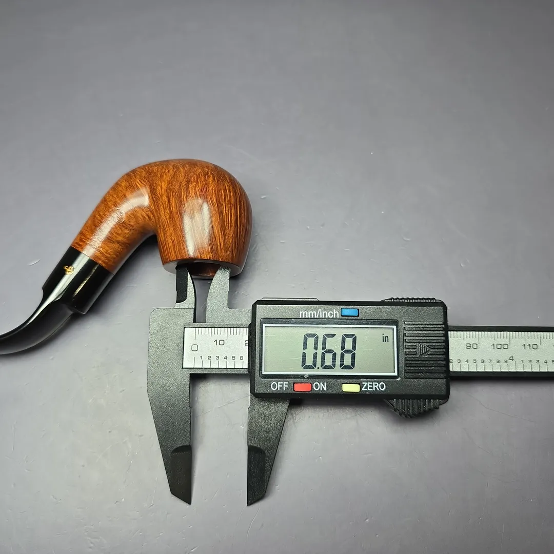 Peterson Flame Grain 231 Smooth Bent Apple Estate Briar Pipe, Unsmoked - Image 11