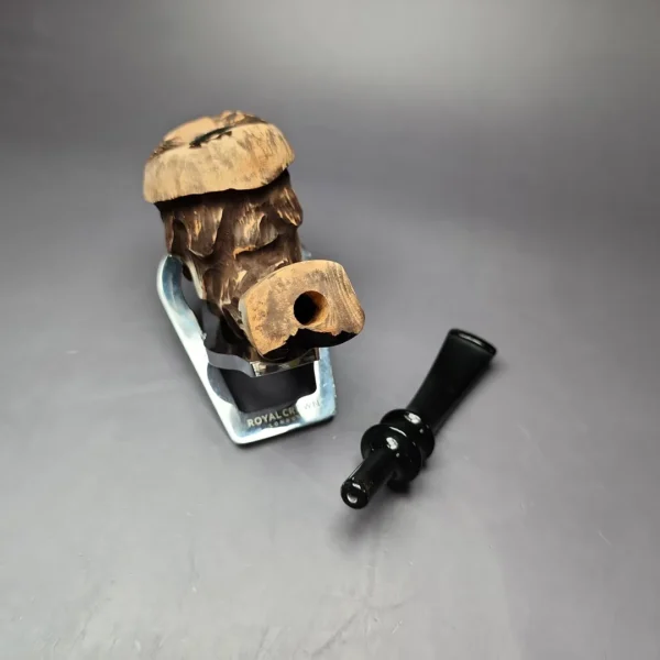 Nording Spruce Matte Partially Rusticated Freehand Estate Briar Pipe, Unsmoked - Image 12
