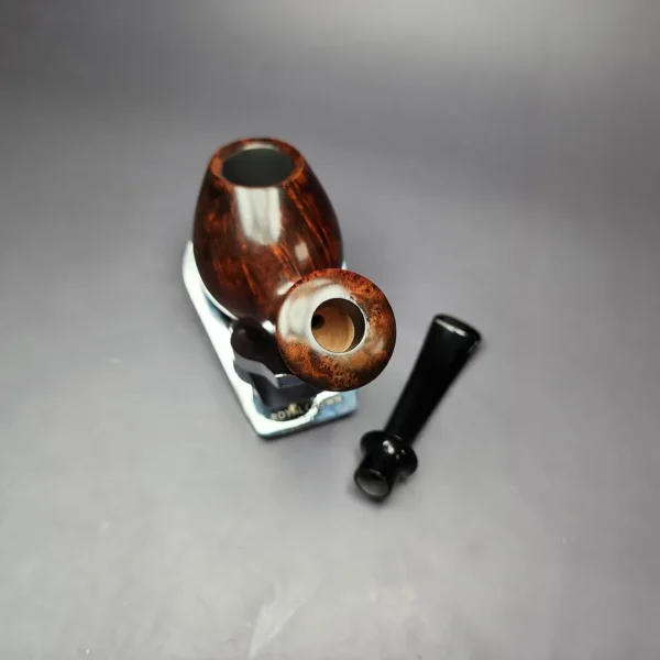 HS Studio Smooth Bent Egg w/ Reverse Calabash Estate Briar Pipe, Unsmoked - Image 12