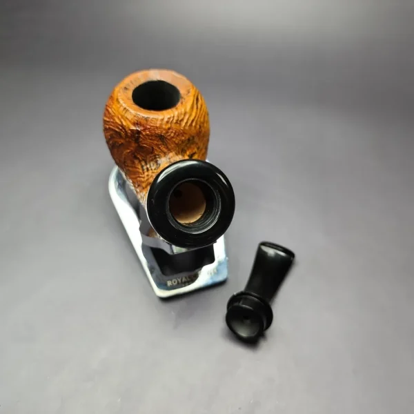 C-Pipe Contrast Sandblasted Apple w/ Reverse Calabash Briar Pipe, New - Image 12