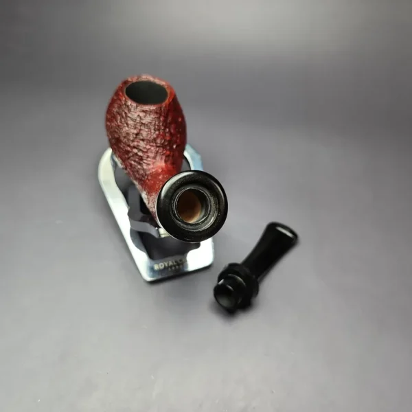 HS Studio Sandblasted Brandy w/ Reverse Calabash Estate Briar Pipe, Unsmoked - Image 12