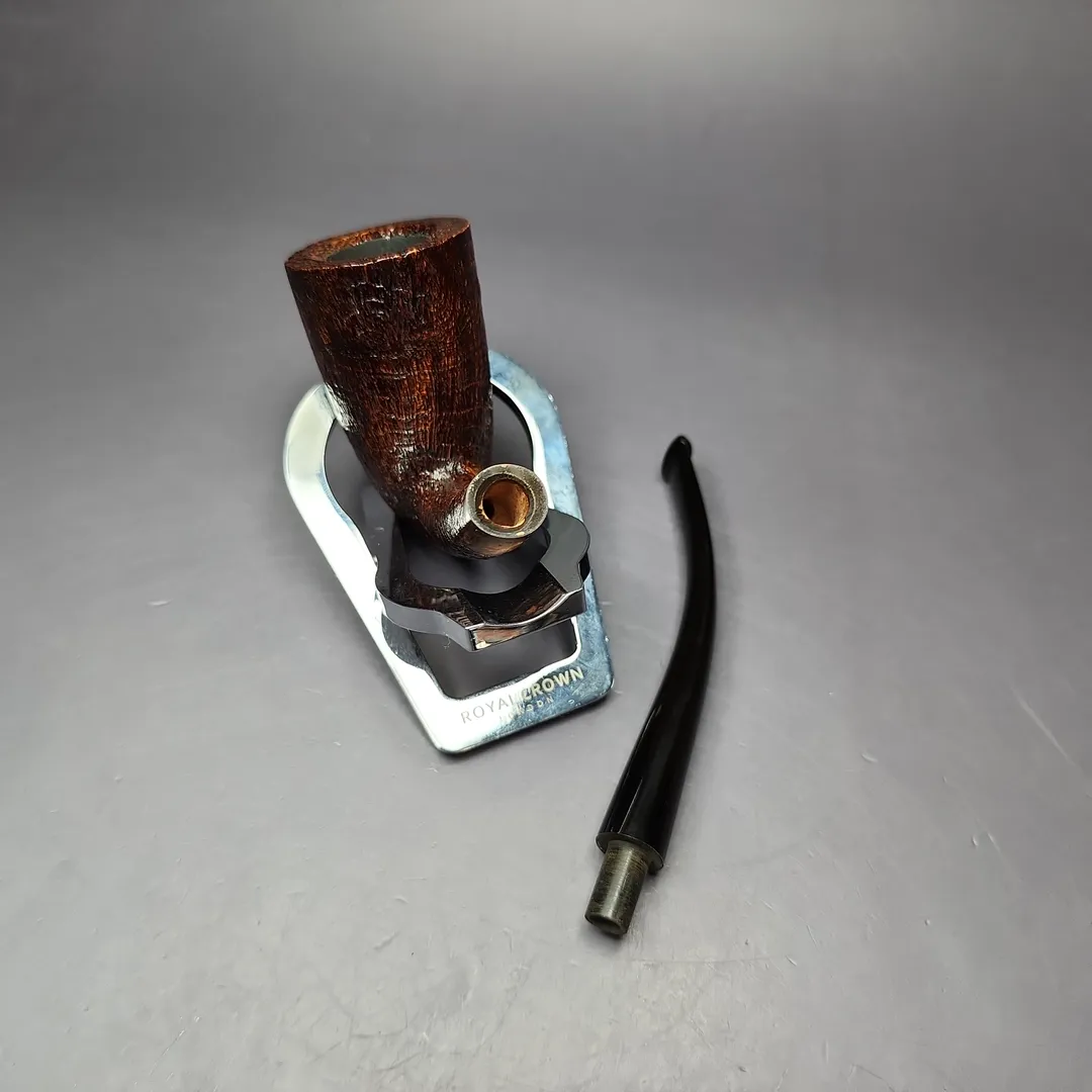 HS Studio Sandblasted "Sven Knudsen" Bent Stack Estate Briar Pipe, Unsmoked - Image 12