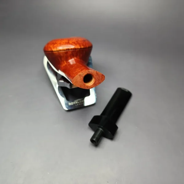 Sebastian Heck Smooth Panel Shank Bulldog w/ Plateaux Handmade Briar Pipe, New - Image 12