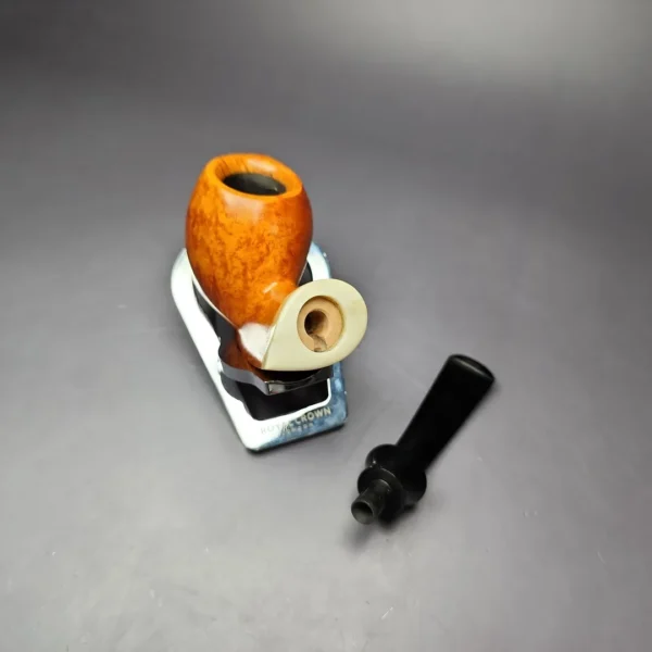 Sebastian Heck Smooth "Ivarsson" Blowfish w/ Bone Handmade Briar Pipe, New - Image 12