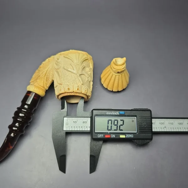 Mesut XL Whirling Dervishes Oom Paul w/ Cap Estate Block Meerschaum Pipe, Turkish Estates - Image 12