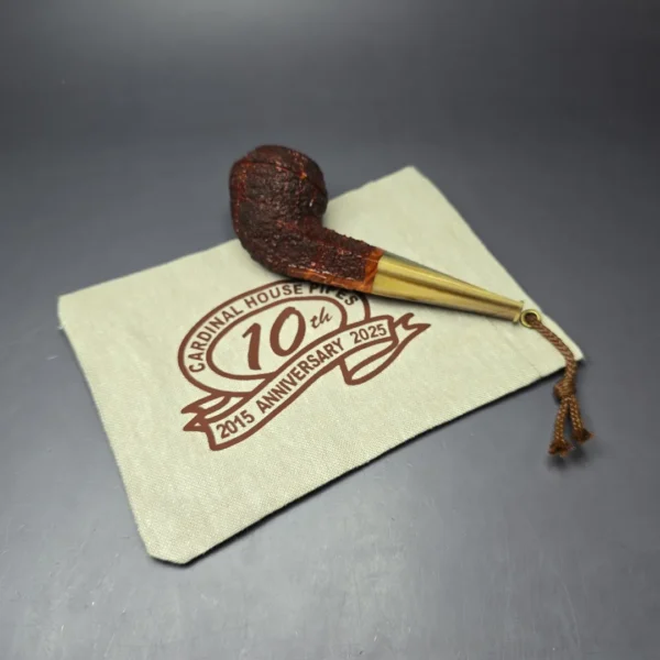 Walt Cannoy 10th Anniversary Cardinal House Munn Rusticated Bulldog Handmade Briar Pipe, New - Image 12