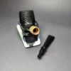 MBSD Briars by Piero Vitale Black Rusticated Billiard w/ Boxwood Briar Pipe, New - Image 12
