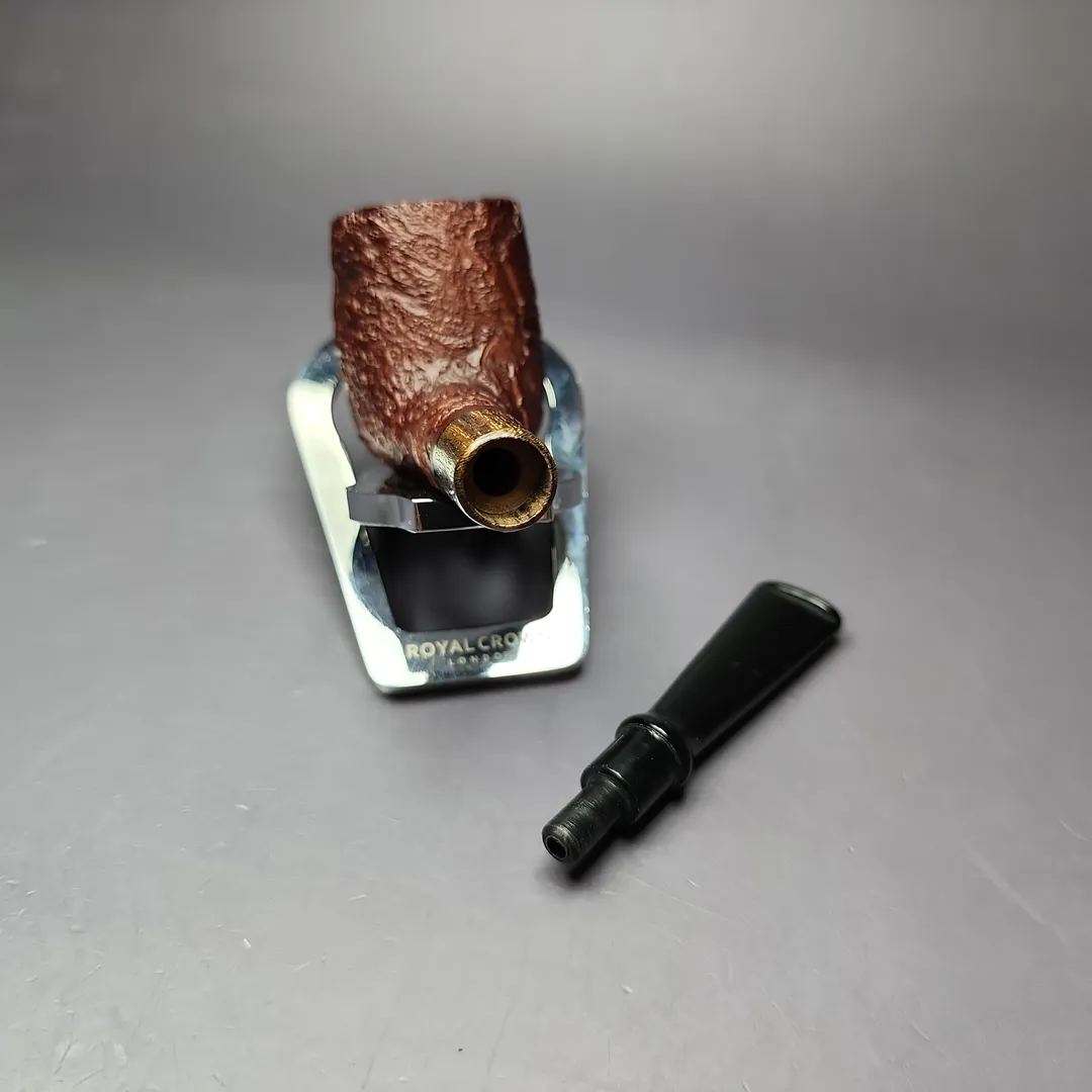 MBSD Briars by Piero Vitale Vintage Sandblasted Billiard w/ Zebrawood Briar Pipe, New - Image 12