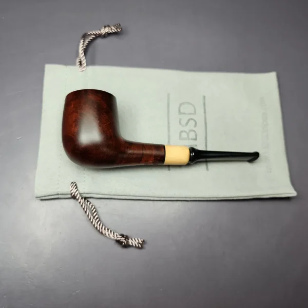 MBSD Briars by Piero Vitale Sienna Contrast Smooth Billiard w/ Olivewood Briar Pipe, New - Image 12