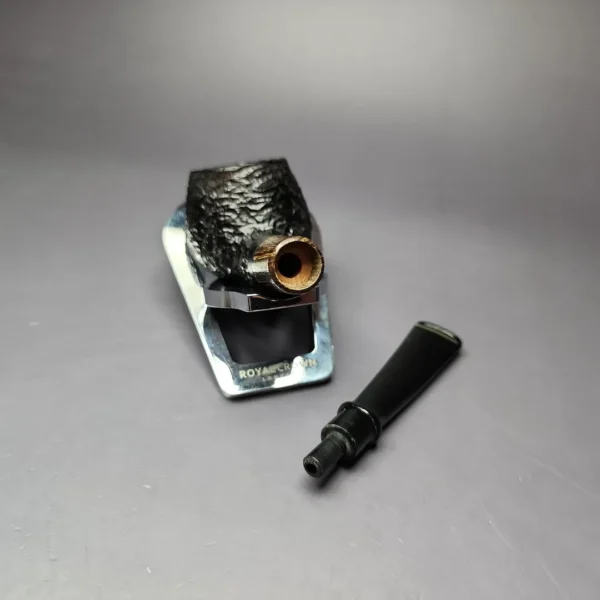 MBSD Briars by Piero Vitale Black Rusticated Author w/ Zebrawood Briar Pipe, New - Image 12