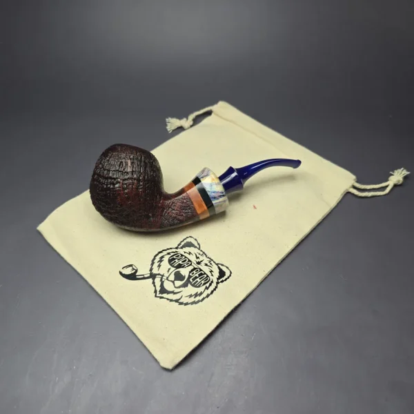 Papa Bear's Pipes by Tim Beaumont Sandblasted Apple w/ Mammoth Handmade Briar Pipe, New - Image 12