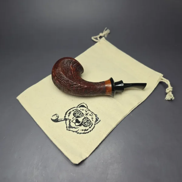 Papa Bear's Pipes by Tim Beaumont Sandblasted Wave Handmade Briar Pipe, New - Image 12
