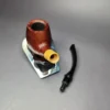 MBSD Briars by Piero Vitale Red Sandblasted Brandy w/ Boxwood Briar Pipe, New - Image 12