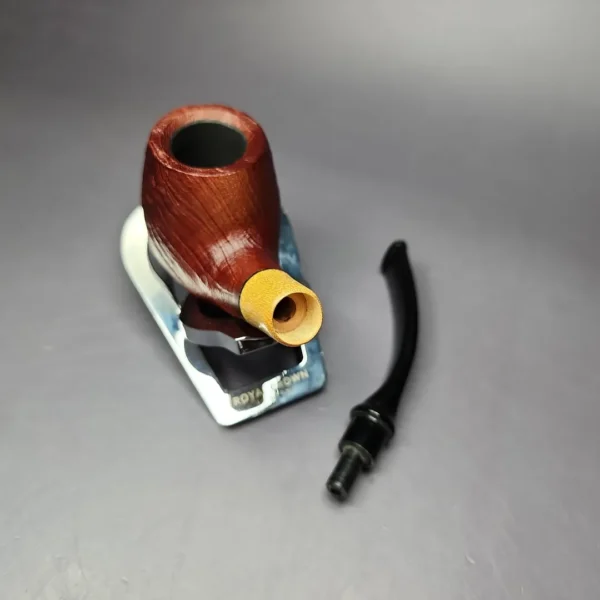 MBSD Briars by Piero Vitale Red Sandblasted Brandy w/ Boxwood Briar Pipe, New - Image 12