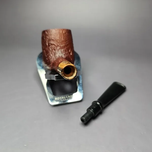 MBSD Briars by Piero Vitale Vintage Sandblasted Billiard w/ Zebrawood Briar Pipe, New - Image 12