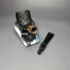 MBSD Briars by Piero Vitale Vintage Sandblasted Billiard w/ Zebrawood Briar Pipe, New - Image 12
