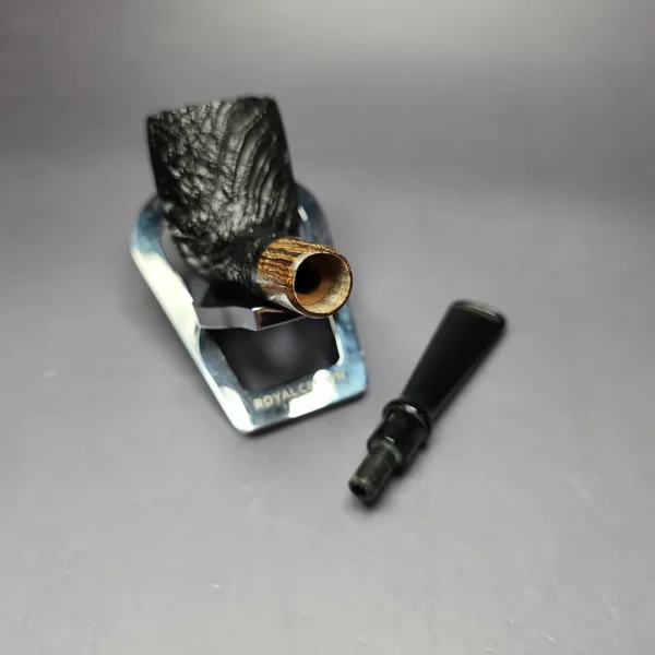 MBSD Briars by Piero Vitale Vintage Sandblasted Billiard w/ Zebrawood Briar Pipe, New - Image 12
