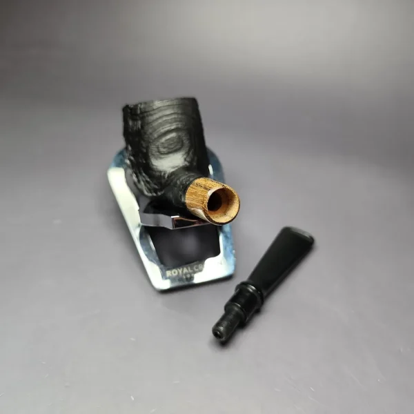 MBSD Briars by Piero Vitale Vintage Sandblasted Billiard w/Zebrawood Briar Pipe, New - Image 12