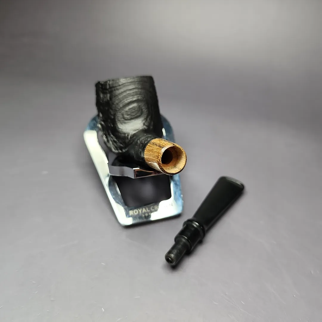 MBSD Briars by Piero Vitale Vintage Sandblasted Billiard w/Zebrawood Briar Pipe, New - Image 12