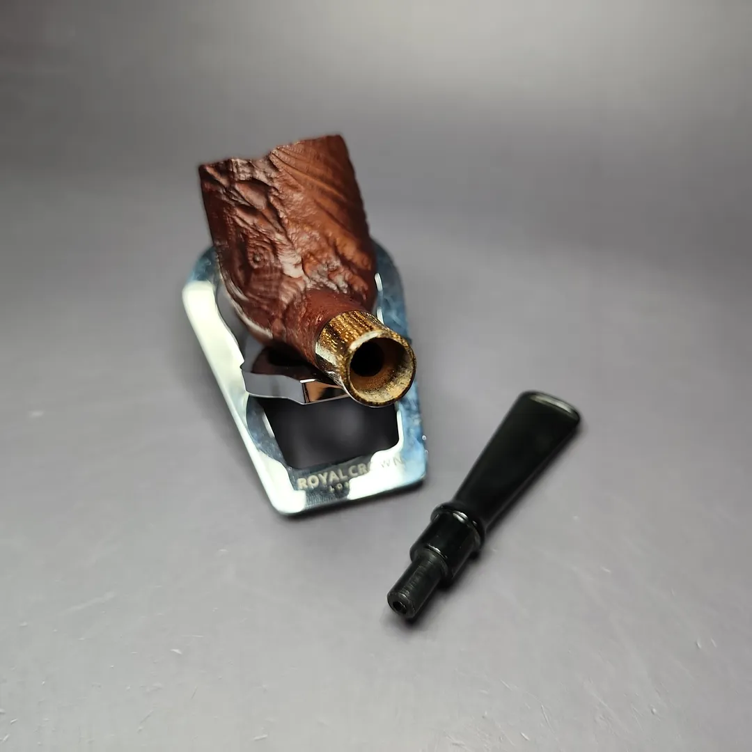 MBSD Briars by Piero Vitale Vintage Sandblasted Billiard w/ Zebrawood Briar Pipe, New - Image 12