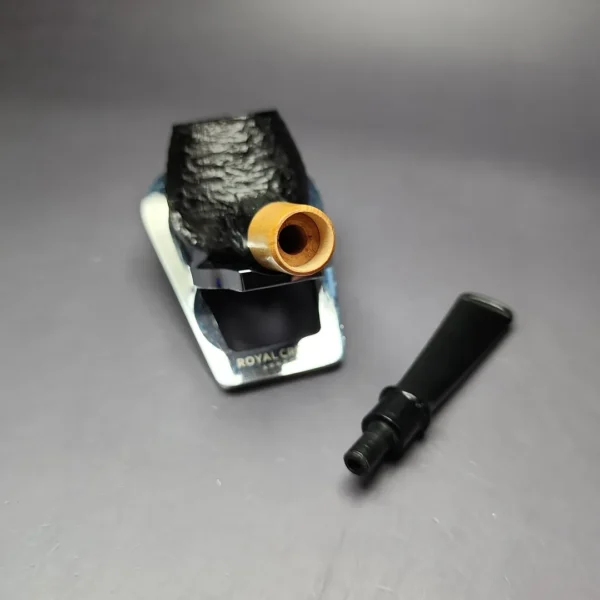 MBSD Briars by Piero Vitale Black Rusticated Author w/ Boxwood Briar Pipe, New - Image 12