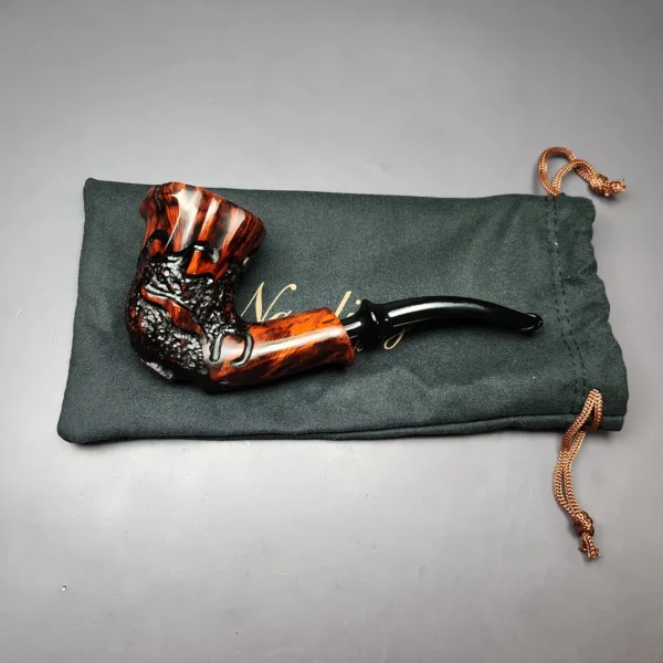 Nording Moss Partially Rusticated Freehand Estate Briar Pipe, Unsmoked - Image 12
