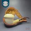 Fikri Baki Magnum Smooth Calabash w/ Cumberland Estate Block Meerschaum Pipe,
