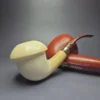 Fikri Baki Magnum Smooth Calabash w/ Cumberland Estate Block Meerschaum Pipe, - Image 2